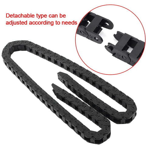 10x11mm Drag Chain Semi Enclosed Adjustable Cable Carrier Black 1M Flexible Nested Drag Chain Cable Track For 3D Printers CNC Routers And Milling Rigs