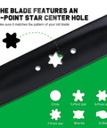 42 Inch Mower Blades For Cub Cadet Ultima ZT1 42 XT1 42 LT42 And Troy Bilt Bronco Pony 42 Zero Turn Riding Mower Mulching Replacement 9420616A 7420616A Pro Grade Boss Level Heavy Duty with 6-point star center hole diagram