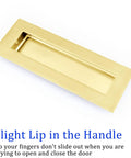 Stainless Steel Sliding Pocket Door Flush Handles With Recessed Finger Pulls For Closet Doors And Barn Doors Dope Satin Brass Finish