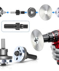 Drill To Angle Grinder Adapter Kit With 6mm And 10mm Arbor Mandrels, 3 Set Flange Nuts, 2 Spanner Wrenches, High Temp Iron Construction