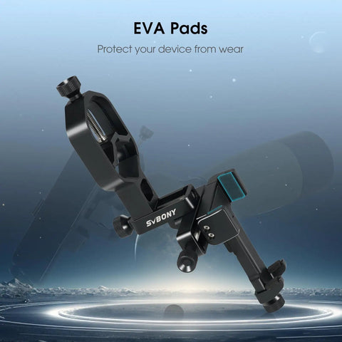 Universal Phone Adapter for Telescope and Spotting Scope With 3 Axis Adjustable Holder and Remote, black aluminum with EVA pads