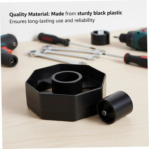 Snag This Fresh 2-Pack Of 36Mm Plastic Tape Dispenser Core Replacement Spinner Wheels Solid Reel Inserts on workbench with tools.