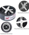 Heavy Duty Blender Blade Replacement With O Ring Sealing Gasket Cross Style Stainless Steel Blade Compatible With 600W And 900W Blenders Premium Food Grade Construction Easy Install Long Lasting Performance showing close-up views.