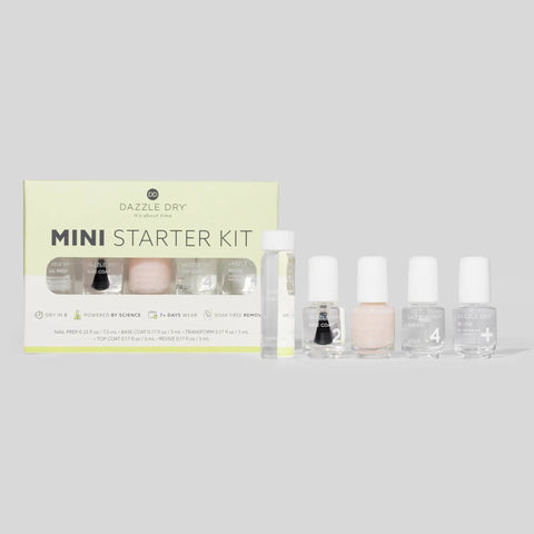 Complete Starter Nail Kit For At Home Manicures with nail prep, base coat, top coat, ridge filler, revive polish, and top coat thinner