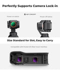 FD161 K-Series CPL ND Filter Kit showing camera lock-in support and compatibility with Pocket 3/4 rear cover interface.