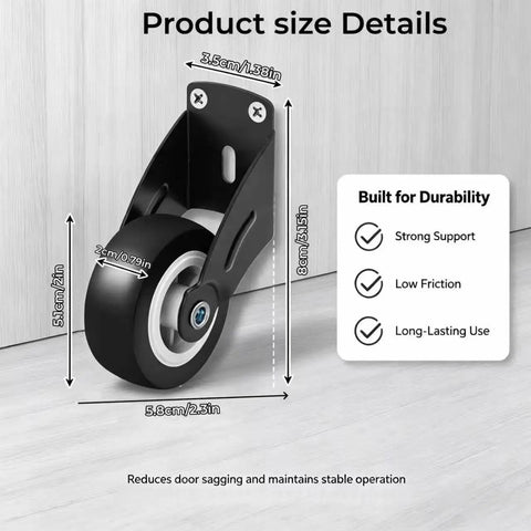 Two Inch Gate Support Rollers Anti Sag Door Bottom Casters Carbon Steel Mount Kit For Wood Fence Panels Built Like A Tank to halt sagging gates.