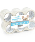 Clear Packing Tape Refills Bulk 12 Pack Heavy Duty 2 Inch Wide Packaging Tape Rolls for Moving Boxes and Shipping Sealing