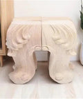 Solid Wood Carved Rose Furniture Legs Set for sofa table bed dresser cabinets and benches easy install replacement feet