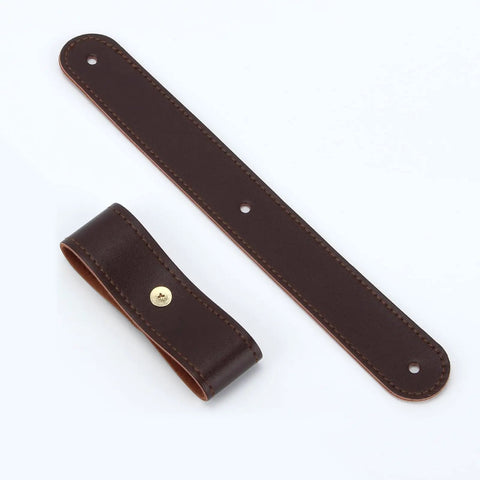 18 Piece Breakaway Halter Replacement Straps Set Leather Replacement Straps For Horse Halters Repair Kit Brown straps close-up