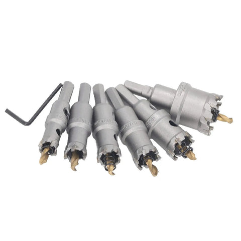 Aolidsive Carbide Hole Saw Kit With 3 Blade Drill Bits For Smooth Cutting, Includes 6 Sizes From 16Mm To 35Mm, set with hex key