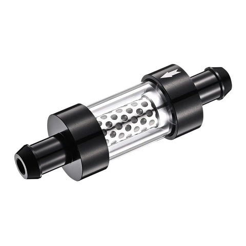 Inline Five Eighth Inch Coolant Filter With Stainless Steel Screen Universal Filter with glass housing and aluminum body