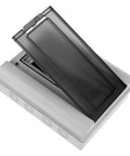 Solid Outdoor Waterproof Electrical Enclosure Box With Reinforced Ps Structure And Breaker Panel Cover, top view with lid open.