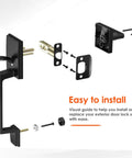 Easy install guide for Matte Black Front Door Handle Set With Single Cylinder Exterior Entry Lever Reversible For Right Or Left Handed Doors Built Tough Zinc Alloy Build Durable Electroplated Finish Easy Install