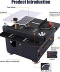 Heavy Duty Mini Table Saw For No Sweat Wood And Acrylic Cuts In Tight Spaces Portable Desktop Electric Craft Saw with safety bezel and adjustable angle.