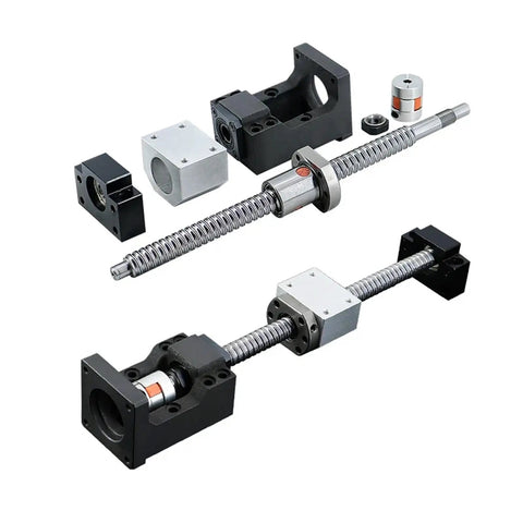 Upgrade Your CNC Router With This Awesome SFU1605 Ball Screw Kit Featuring A Solid C7 Grade 16mm Dia Design Perfect For Nema 23 Motors And Smooth Long Range Travel Up To 1250 Mm Including All Essentials Like Couplers And Nut Brackets For Serious. SFU1605 ball screw kit with nut brackets, coupler, and 16mm steel lead screws