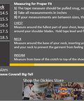 Size chart for Mens Short Sleeve Coverall Zipper Front Work Jumpsuit For Mechanics And Industrial Crews In Gray.