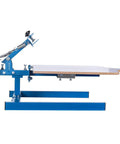 Side view of One Color One Station Silk Screen Printing Press For Tees And Garments, 21.3 By 17.7 Inch Platen, Adjustable Tension