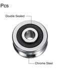 SG25 U Groove Track Guide Bearings Featuring 8mm Inner Bore And 30mm Outer Diameter With 14mm Width Crafted From Gcr15 Steel To Roll Like Butter On Heavy Duty Motion Control And Linear Rail Sets, double sealed chrome steel design.