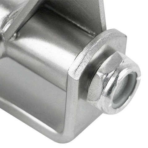 Close-up of Go Kart Steering Spindle Bracket Set Five Eighth Inch Axle Kingpin, heavy-duty alloy steel corner view.