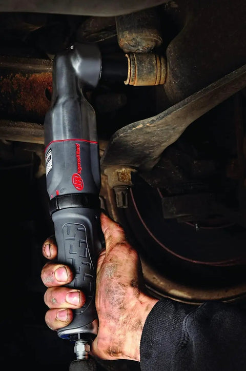 Pro Grade 1/2 Inch Air Impact Wrench Delivers Beast Mode 180 Ft Lb Max Torque Right Angle Design Slick Vane Motor Control Hassle Free Composite Body For Tough Knuckle Busting Jobs