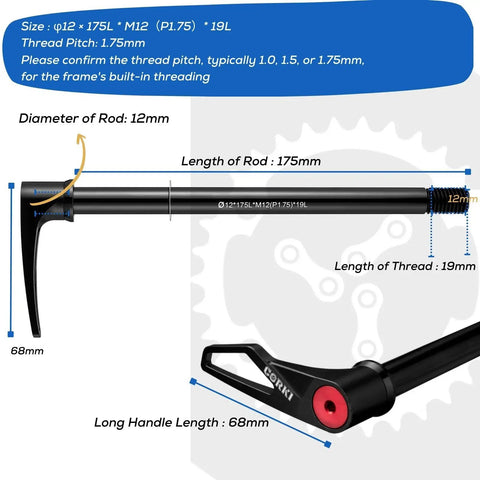 Thread Pitch 1.75mm 12mm Through Axle Adapter For Boost Forks Fits 122mm 166mm 171mm 175mm 180mm And 192mm MTB