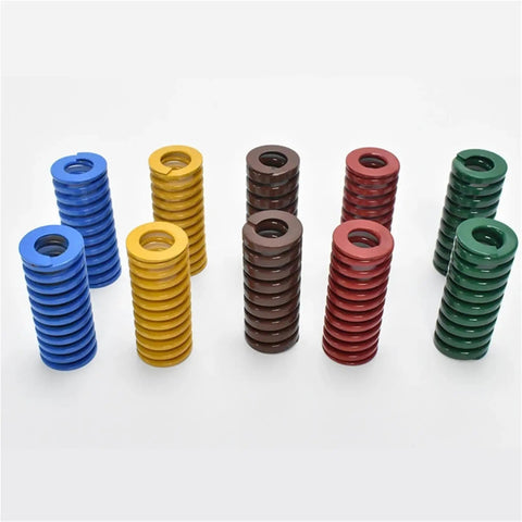 Heavy Duty Spiral Stamping Compression Springs 30x15mm Set Of 2 For Die Casting Molds and Elastic Motion Needs, colored springs.