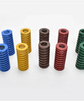 Get Your Hands On These 2PCs Heavy Load Spiral Stamping Compression Springs Measuring 30Mm By 15Mm By 90Mm For Serious Industrial Jobs, colorful collection.