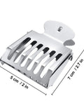 Queen Bee Cage Catcher Clips Set In Stainless Steel Three Pack Beekeeping Tool showing one clip with dimensions 5cm x 7cm.