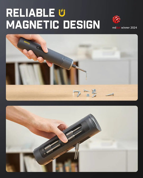S1 Pro Electric Screwdriver With 220 RPM Magnastrom Motor shown with quick bit change feature and magnetic design
