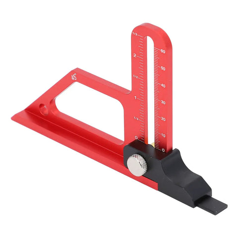 Table Saw Height Gauge 0 To 60mm Depth Setup Tool With 45 Degree Angle, aluminum body, dual scale, quick lock feature