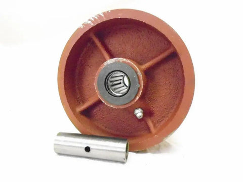 Heavy Duty Swivel Caster With Rugged Ductile Steel Wheel Kingpinless Setup Supports 1500 Pounds showing steel wheel and sleeve.