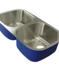 Meridian 32 13/32 by 18 7/64 by 9 Inch Double Basin Undermount Stainless Steel Kitchen Sink With Brushed Finish 16 Gauge