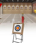 50 Piece Archery Target Papers Set With 8 Plastic Target Face Pins And Marker Pen for indoor practice setup