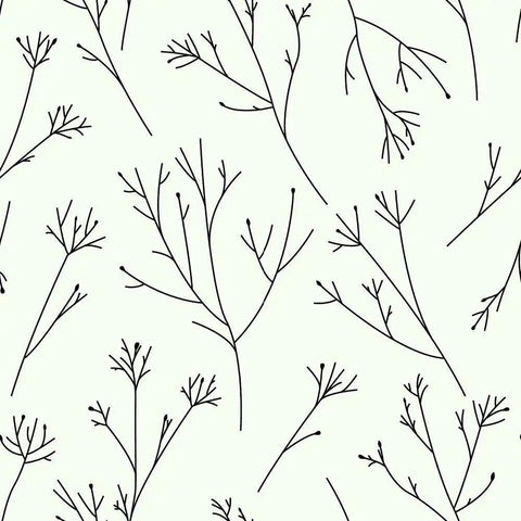 Black and White Twigs Peel and Stick Wallpaper, Easy No Mess Removable Wall Covering For Renters and Homeowners, 20.5 Inch Wide By 16.5 Feet Long