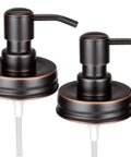 Old School Vintage Oil Rubbed Bronze Mason Jar Soap Dispenser Lids Two Pack For Regular Mouth Jars with durable stainless steel tube.