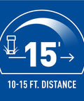 15 feet distance indicator for No Fuss Shrub Head Sprinkler With Quarter Pattern Spray Nozzle for Outdoor Gardens and Landscaping