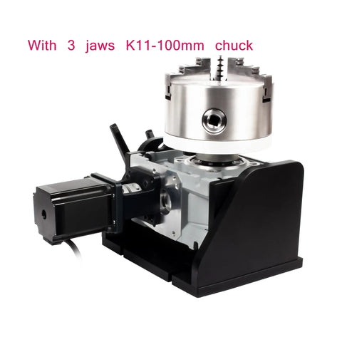 CNC Rotary Table Positioner With Speed Control Foot Pedal Controller For Fourth Axis Seam Welding with K11-100mm chuck and motor.