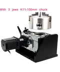 Tough As Nails CNC Dividing Index Head Gearbox Rotary Table Positioner With Smooth Speed Control For Dead Nut Accurate Fourth Axis Seam Welding Using A Solid K11 100Mm Chuck showing a 3-jaw K11-100mm chuck