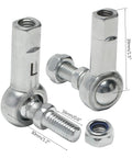 Beefy M8 By 1.25mm Rod End Bearing Set With 8mm Bore, Ball Joint Tie Rod Ends For Steering On ATV Go Kart Mini Bike Drift Trike And Industrial Machinery, Left And Right Hand Threads, shown with 39mm and 30mm dimensions