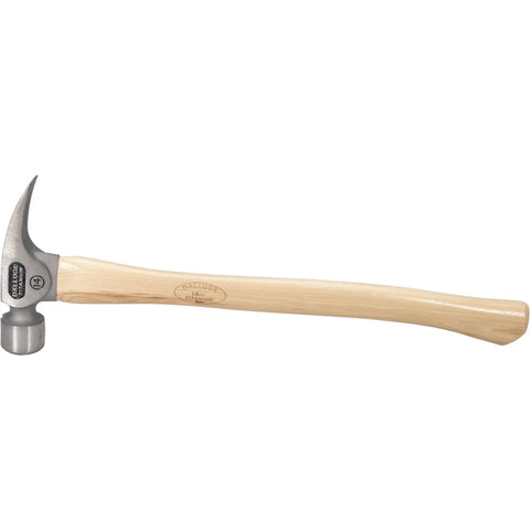 14oz Titanium Framing Hammer With Magnetic Nail Holder And Milled Face For One Hand Nail Start, Tough-As-Nails Heavy-Duty Construction Tool Built For Pros And DIYers VN07175 7175, shown with wooden handle.