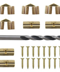 Hidden Brass Barrel Hinges 8mm With 180 Degree Opening Concealed Furniture DIY Jewelry Box Handy Craft Projects 8 Pieces With Screws Gold Finish