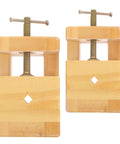Sturdy Wooden Carving Clamp And Mini Bench Vise For Stone Seal Engraving, two wooden clamps with screws for secure workholding.