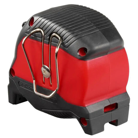 25 Ft Magnetic Tape Measure With Stiff Straight Blade For Better Balance And Control, Precision Oriented Design For Quick Accurate Readings, Red Handle, Durable Steel Tape For Pro Level Framing And DIY Projects on red-and-black housing