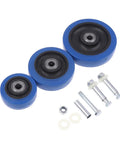 Heavy Duty 3 4 5 Inch Silent Swivel Casters With Dual Ball Bearings For Industrial Carts And Equipment Smooth Quiet Wheels Built For Heavy Haul Performance Serious Load Capacity Standard Wheel Shape Fits Most Gear, blue wheels and fittings