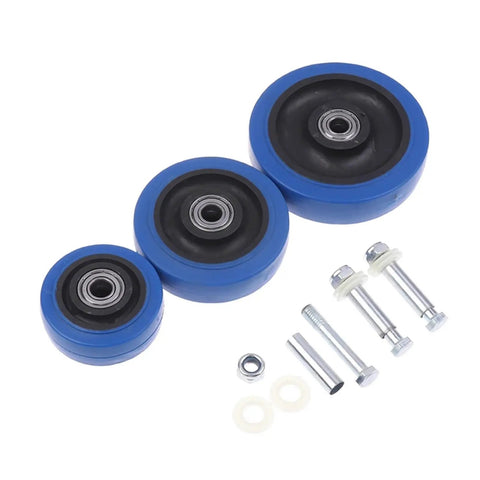 Heavy Duty 3 4 5 Inch Silent Swivel Casters With Dual Ball Bearings For Industrial Carts And Equipment Smooth Quiet Wheels Built For Heavy Haul Performance Serious Load Capacity Standard Wheel Shape Fits Most Gear, blue wheels and fittings