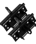 Two Pack Adjustable Spring Loaded Cabinet Door Hinges Zinc Alloy With 90 Degree Rotation Self Closing, black finish, angled view.