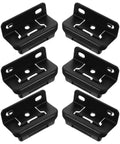 Six Pack Self-Closing Semi-Concealed RV And Cabinet Door Hinges In Cold Rolled Steel For Travel And Camper Use, displayed in black.