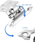 Self Closing Overlay Cabinet Hinges 10 Pack Heavy Duty Flush Cupboard Door Springs Nickel Finish with 180-degree rotation