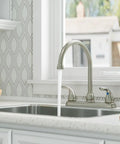Pfirst Series 2 Handle High Arc Kitchen Sink Faucet Built To Last With Side Sprayer In Sleek Stainless Steel Finish