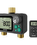 Remote Control Brass Sprinkler Timer For Outdoor Hose Faucet Two Zone System With Up To 11h59m Run Time and RF Remote